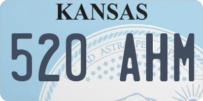 KS license plate 520AHM