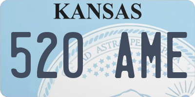 KS license plate 520AME