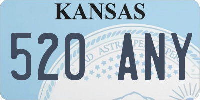 KS license plate 520ANY