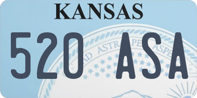KS license plate 520ASA