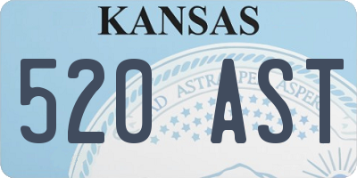 KS license plate 520AST