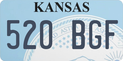 KS license plate 520BGF
