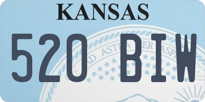 KS license plate 520BIW