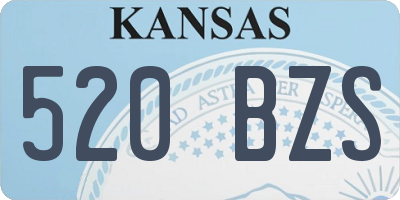 KS license plate 520BZS