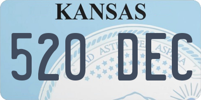 KS license plate 520DEC