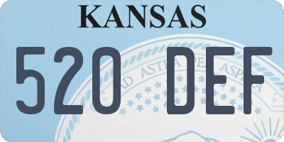 KS license plate 520DEF
