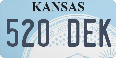 KS license plate 520DEK