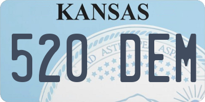 KS license plate 520DEM