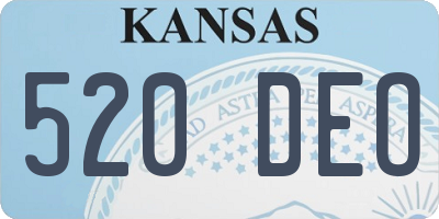 KS license plate 520DEO