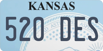 KS license plate 520DES