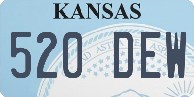 KS license plate 520DEW