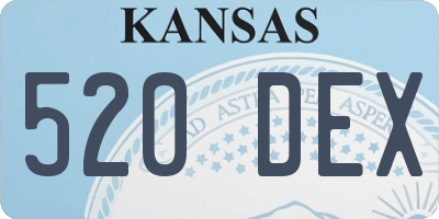 KS license plate 520DEX