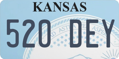 KS license plate 520DEY