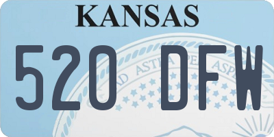 KS license plate 520DFW