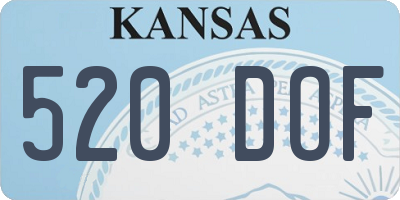 KS license plate 520DOF