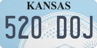 KS license plate 520DOJ