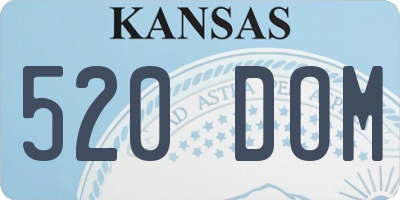 KS license plate 520DOM