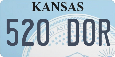 KS license plate 520DOR