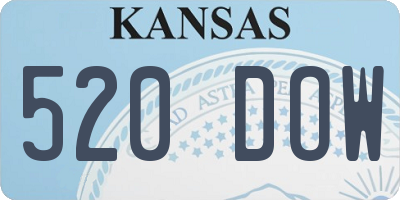 KS license plate 520DOW