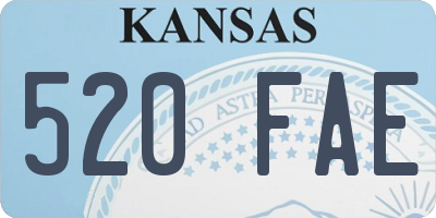 KS license plate 520FAE