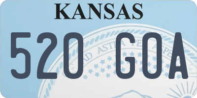 KS license plate 520GOA