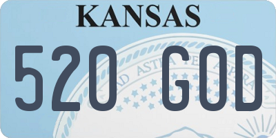 KS license plate 520GOD