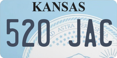 KS license plate 520JAC