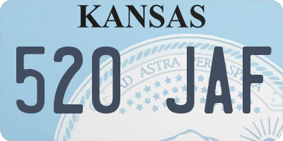 KS license plate 520JAF