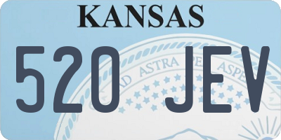 KS license plate 520JEV