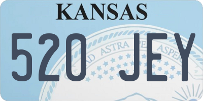 KS license plate 520JEY