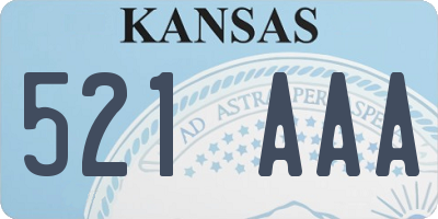 KS license plate 521AAA