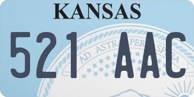 KS license plate 521AAC