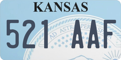 KS license plate 521AAF