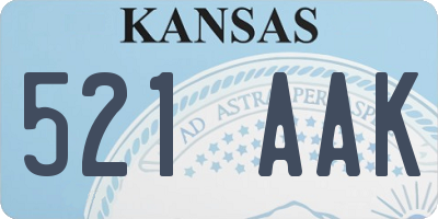KS license plate 521AAK