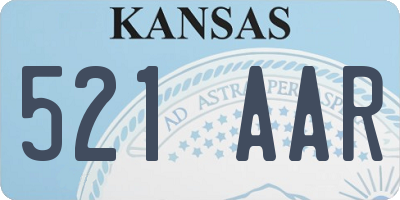 KS license plate 521AAR