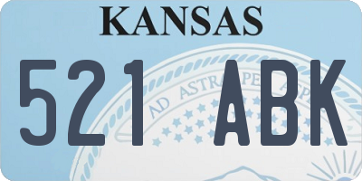 KS license plate 521ABK