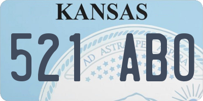 KS license plate 521ABO