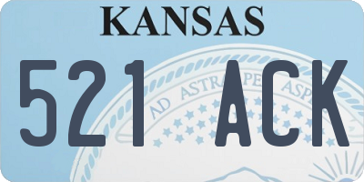 KS license plate 521ACK