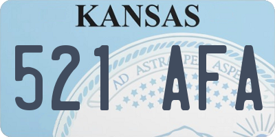 KS license plate 521AFA