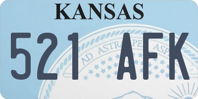 KS license plate 521AFK
