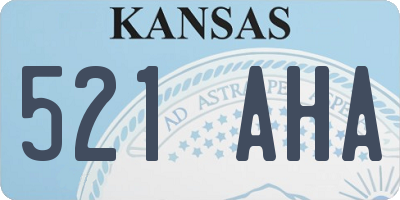 KS license plate 521AHA