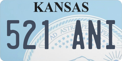 KS license plate 521ANI