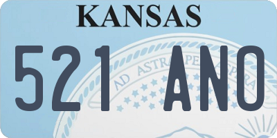 KS license plate 521ANO