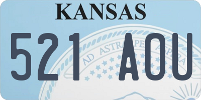 KS license plate 521AOU