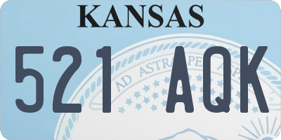 KS license plate 521AQK