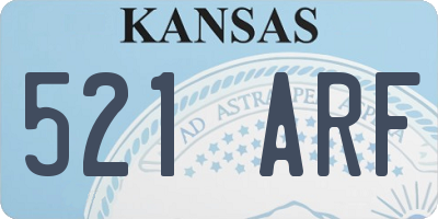 KS license plate 521ARF