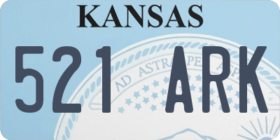 KS license plate 521ARK