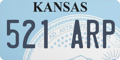 KS license plate 521ARP
