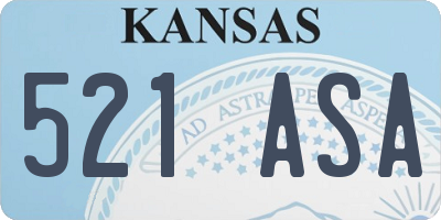 KS license plate 521ASA