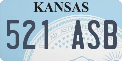 KS license plate 521ASB